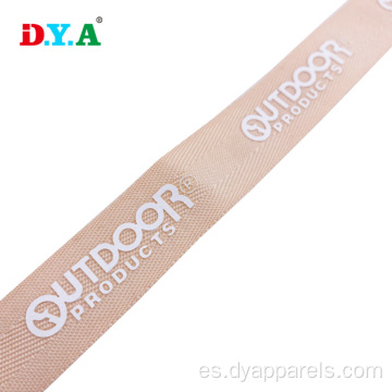 Logotipo personalizado de 20 mm Silicona impresa Herringbone Poly Webbing